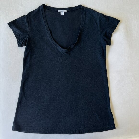 James Perse Deep Scoop Neck T-Shirt - Picture 3 of 9
